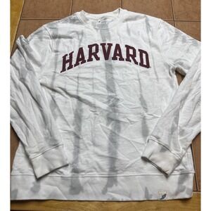 Unwind By‎ League Harvard College Authentic Crewneck Size Medium White Gray